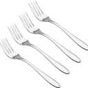 Cuisinox Alpha Pattern Flatware Polished Stainless Steel Silverware Forks, Set of 4 Dinner Forks