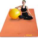 Hatha Yoga Large TPE Yoga Mat 6'x4'x1/2" Extra Thick Non-Slip Exercise Mat - for Yoga Pilates & Home Gym Workouts (Orange)