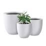 18, 14, 10" Pure White Concrete Round Planters
