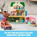 Bluey and Bingo Supermarket Playset, Escalator & Sounds, 15 Pieces, 1:24