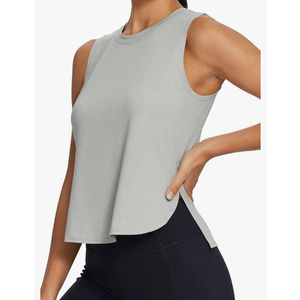 Baleaf Workout Tank Tops for Women Sleeveless Athletic Tops Flowy Soft Loose Fit Hip Length Running Shirts Gym Quick Dry XXL
