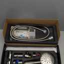 All Metal Brushed Nickel Shower Slide Bar System, 5-Function Handheld Shower Head with Slide bar, 304 Stainless Steel Hose with Brass Outlet Elbow, 32-inch Slide bar, Adjustable Holder Set, Brushed Nickel