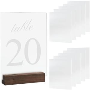 20 Pack Frosted Acrylic Sign Blank for Table Numbers, 5 x 7 Inch Acrylic Blank Frosted Sheet Sign 1/8 inch Thick, Use for DIY Wedding Table Signs, Wood Stand NOT Included