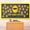 Fuutreo Summer Sun Sunshine Bulletin Board Decoration Set Yellow Sun Paper Cutout Classroom Decor for Boy Girl DIY Craft Photo Summer Kindergarten Preschool Party Favor Supply