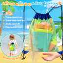 Beach Toys for Kids Toddlers, Sand Castle Toys with 4 Sand Bucket and Shovels, Mesh Bag & Molds, Ice Cream Travel Sandbox for Beach Sandbox for Toddlers Kids Baby Boys Girls Age 3-10