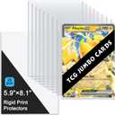 25PCS 5.9" x 8.1" Jumbo Card Sleeves, Rigid Print Protectors Clear Hard Plastic Large Card Sleeves for Jumbo Card, Top Loading Rigid Card Sheet Protectors for Postcards, Photos, Trading&Sports Cards