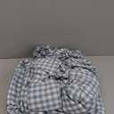 KKJIAF 4 Pieces Plaid Ruffle Full Size Bed Sheets, Cotton Gingham Full Size Sheet Set Linen Feel Comfy Breathable Ruffed Bed Sheet Set with 16 Inch Deep Pocket, Dusty Blue