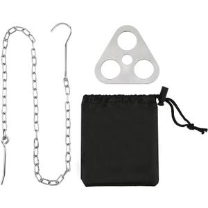 DS. DISTINCTIVE STYLE Stainless Steel Campfire Tripod Plate for Outdoor Cooking - Turn Branches into Camping Tripod for Hanging Cookware - Camping Accessories for Fire Pit and Outdoor Oven
