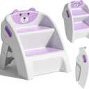 TPN Toddler Step Stool for Bathroom Sink and Potty Training Durable Anti-Slip,Anti-Tip A-Frame,10-Second Assembly, 2-Step Potty Stool with Wide Steps (Purple)