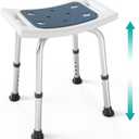 PELEGON Shower Chair for Inside Shower (350 lb)  Adjustable Height, Padded Seat, Shower Chair for Elderly and Disabled  Shower Chair for Adults, Tub Chairs for Bathtubs  Dark Blue