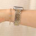 Slim & Feminine Band for Apple Watch 11 10 Se 9 8 7 6 5 4 3, Dressy Metal Band for Women for Apple Watch 42mm 41mm 40mm 44mm 45mm 46mm, Stainless Steel Watch Band for Apple Watch for Small Wrist