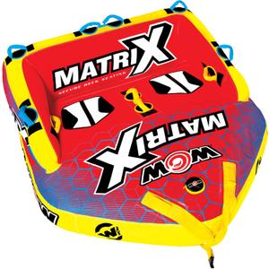 Wow Sports Matrix Towable Inflatable Deck Tube - Boating Accessory for 1 2 3 or 4 People - Holds 680 lbs - Perfect for Kids & Adults