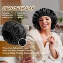 Satin Bonnet Silk Bonnet for Sleeping Women and Men, Ajustable Hair Bonnet for Curly Hair with Double Layer Hair Bonnet,Black - Black,Medium