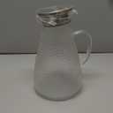 2.0 Liter 68 oz Glass Pitcher with Lid and Spout, Glass Carafe for Hot/Cold Water, Large Iced Tea Pitcher for Coffee, Milk,Juice and Homemade Beverage,Iced Coffee, and Container for Drinks