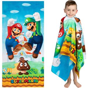 Franco Super Mario "Official Nintendo" Kids Super Soft Cotton Bath/Pool/Beach Towel, 58 in x 28 in