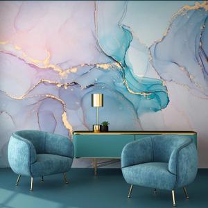 Custom 3D Marble Murals Blue Marble Peel and Stick Wallpaper Pattern Living Room Bedroom Office Wall Papers Home Decor