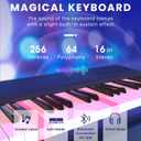 The ONE Smart Keyboard COLOR 61 Lighted Keys Piano Keyboard, Electric Piano for Beginners with 256 Tones, 64 Polyphony, Built-in LED Lights and Free Apps (Black)