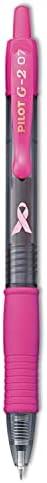 PILOT G2 Premium Pink Ribbon Retractable Gel Roller Ball Pen, Fine Point, Black Ink, 10-Pack (31332)