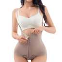 Sinniiby Waist Trainer for Women Tummy Control Zipper Body Shaper, High-Waisted Shapewear with Adjustable Fit for Workout & Daily Wear (Khaki, L) (Beige, L)