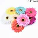 50PCS Fake Flower Heads in Bulk, Artificial Daisy Heads Gerbera Flowers Head for Crafts Home Wedding Decoration DIY Wreath Decor (8 Colors Mixed)