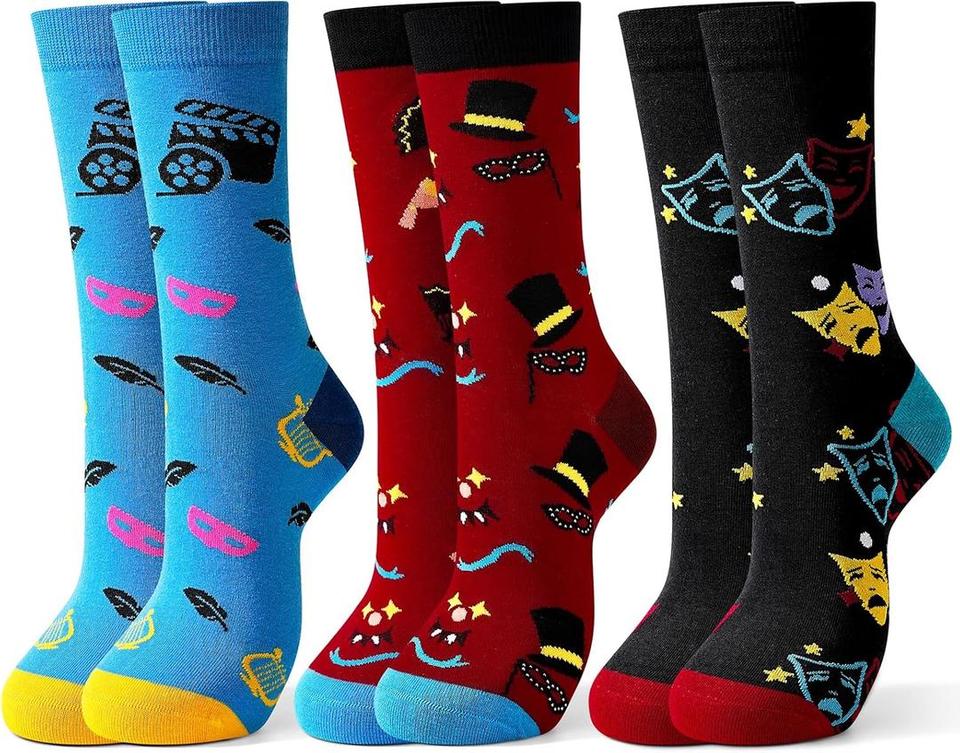 Belloxis Funny Socks for Women, Cute Novelty Gift Ideas for Birthday, Christmas, or Everyday Fun (6-9, Multi-theater)
