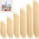Hotop 6 Sets Stretcher Bars for Needlework 6 Sizes Wooden Canvas Stretcher Bars for Needlepoint Embroidery Stitch Frame Set Bundle with Crafts
