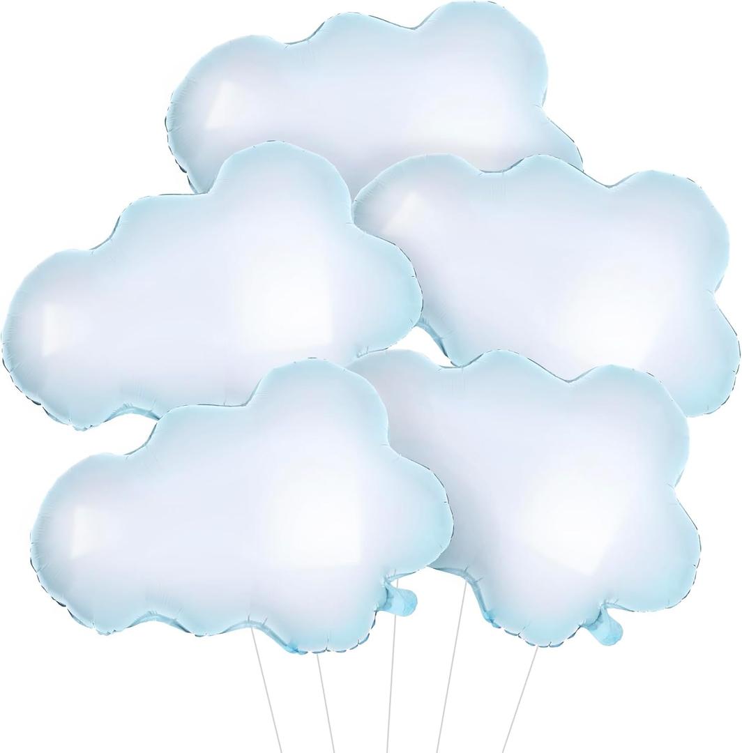 KatchOn, Huge Clouds Balloon Set - 30 Inch, Pack of 5 | Clouds Party Decorations | On Cloud 9 Bachelorette Decorations | Baby Shower Decoration | Cloudbabies Decoration | On Cloud 9 Balloons