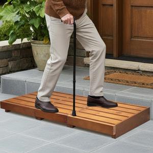 Outdoor Steps 35 Length, Wooden Step Platform 3.5'' Height, Step Stool with Non Slip Pads, Step Stools for Bed, Wooden Platform for Bathroom, Kitchen, Bed, Oak