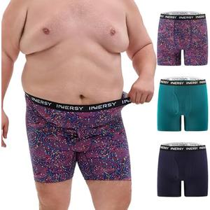 INNERSY Men's Big and Tall Boxer Briefs Breathable Mesh Cooling Underwear 3-Pack 3XL