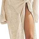 Women's Swimsuits Cover Ups Set for Crochet Bathing Suit Hollow Out 2 Piece Bikini Coverup Beach Swimwear XL