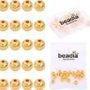 18K Gold Plated Round Spacer Beads 8mm 20pcs for Jewelry Making Findings Non Tarnish