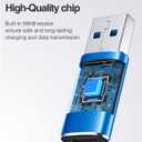 7 x [10Gbps] USB C Female to USB Male Adapter, USB 3.1 A to USB C Adapter SuperSpeed Data Sync for iPhone 17 Air, iPhone 17 Pro Max, iPhone 16 15 Pro Max, Type-C Earphone, Laptop, Charger, Quest Link-Blue