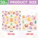 2 x 50PCS Easter Eggs Paper Napkins - 6.5 x 6.5 Inch Watercolor Bunny Egg Luncheon Napkins Disposable Dinner Supplies for Easter Birthday Party Decorations