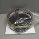 Farmhouse Ceiling Light, 2-Light Round Flush Mount Ceiling Light with Wood and Metal Frame, Black Rustic Light Fixture for Hallway, Entryway, Bedroom, Kitchen