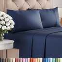 Twin XL 4 Piece Sheet Set - Comfy Breathable & Cooling - Ultra-Soft Hotel Luxury Bedding Set w/ 8-16 Inch Deep Pockets - 1 Flat & 1 Fitted Sheet & 2 Pillowcases - Wrinkle Free & Easy Care - Navy Blue