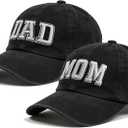 Mom and Dad Hats Mothers Fathers Day New Mom Dad Gifts Parents Couple Gift Black