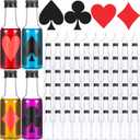 60 Pack Casino Mini Liquor Bottles Set Poker Party Decor 1.6oz Las Vegas Shot Bottles with Caps, 10 Funnels, 60 Labels Casino Game Night Decoration Birthday Christmas Party Favor Gifts Supplies