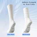 Scrunch Pilates Grip Socks for Women, Yoga Slouch Socks with Grip for Dance Gym Exercise (White, S)