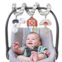 Itzy Ritzy Spiral Car Seat & Stroller Activity Toy - Stroller & Car Seat Toys for Ages 0 Months and Up - Hanging Toys Include Dangling Ring, Mirror and Textured Ribbons (Farm)