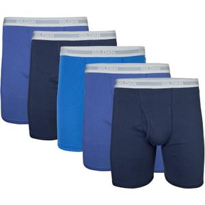 Gildan Men's Underwear Boxer Briefs, Multipack, Navy/ Metro Blue/ Antique Royal (5-Pack), Large