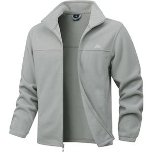 Men's Soft Polar Fleece Jacket with Pockets Lightweight Outdoor Recreation Full Zip Coat, S