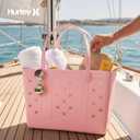 Hurley Beach Tote Bag for Women - EVA Rubber Waterproof, Sandproof | Hose-clean EVA plastic, freestanding structure; large capacity; swivel shoulder strap; for beach, pool, sports, and travel