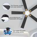 52 Inch Ceiling Fans with Lights,Smart Low Profile Ceiling Fan with Light and Remote Control,Modern Flush Mount Ceiling Fans for Bedroom,Patio,Porch,Outdoor Indoor Use,in Black White and Gold,Quiet