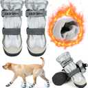 Dog Shoes Large Size Dogs, 4PCS Waterproof Dog Booties-Dog Boots & Paw Protectors, Medium Shoes for Dogs with Reflective Strip, Anti-Slip Sole for Rain, Snow and Summer Hiking. (7)