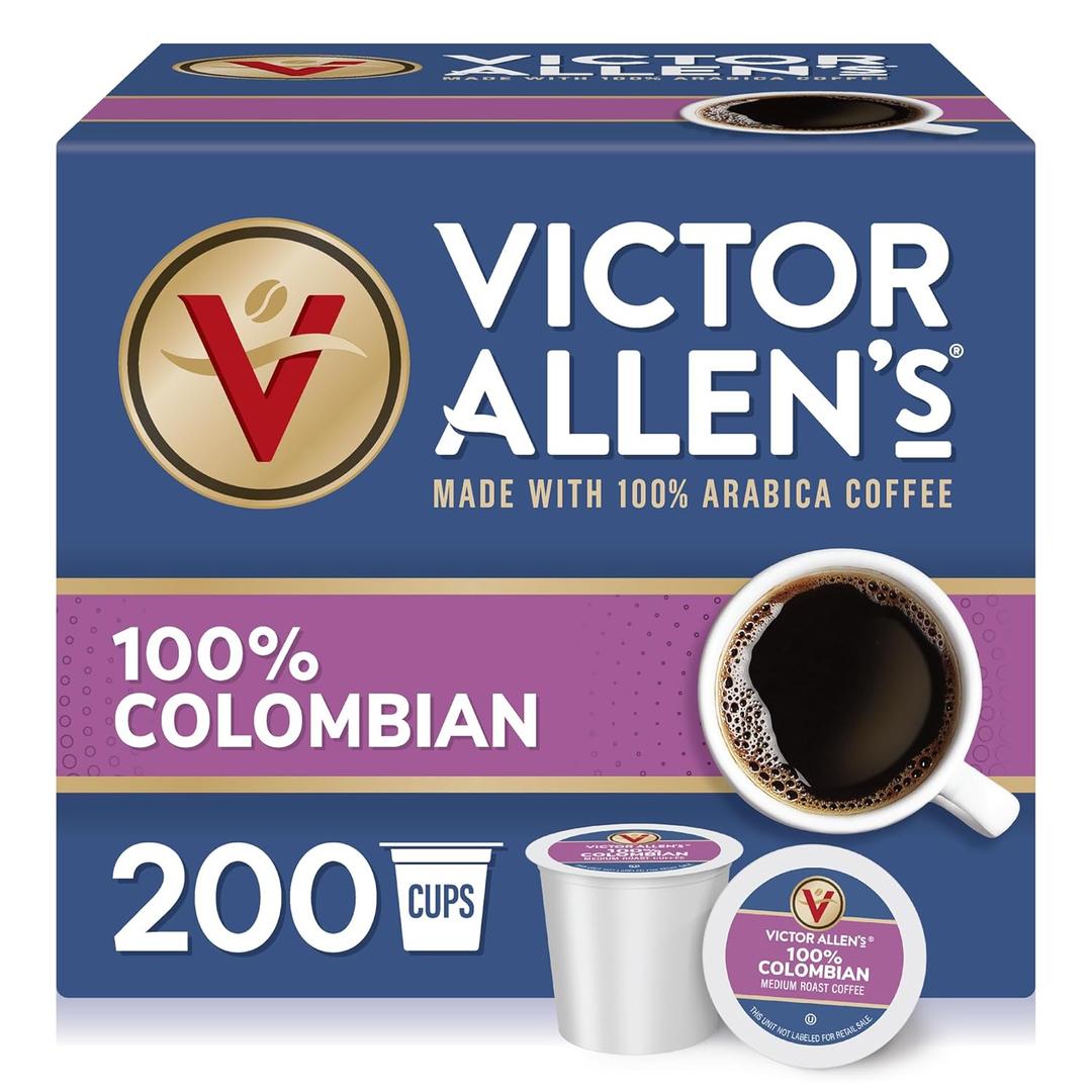 Victor Allen's Coffee 100% Colombian, Medium Roast, 200 Count, Single Serve Coffee Pods for Keurig K-Cup Brewers BB Date 10/02/2027