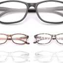 YIMI 5 Pack Reading Glasses Blue Light Blocking Spring Hinge Readers for Men Women Anti Glare Eyewear UV Filter Eyeglasses (Black,green,transparent Color,tortie,bean Color)
