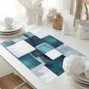 Abstract Oli Painting Placemats Set of 4, Abstract Plaid Table Mat Place Mats for Home Party Table Decorations (Bronze)