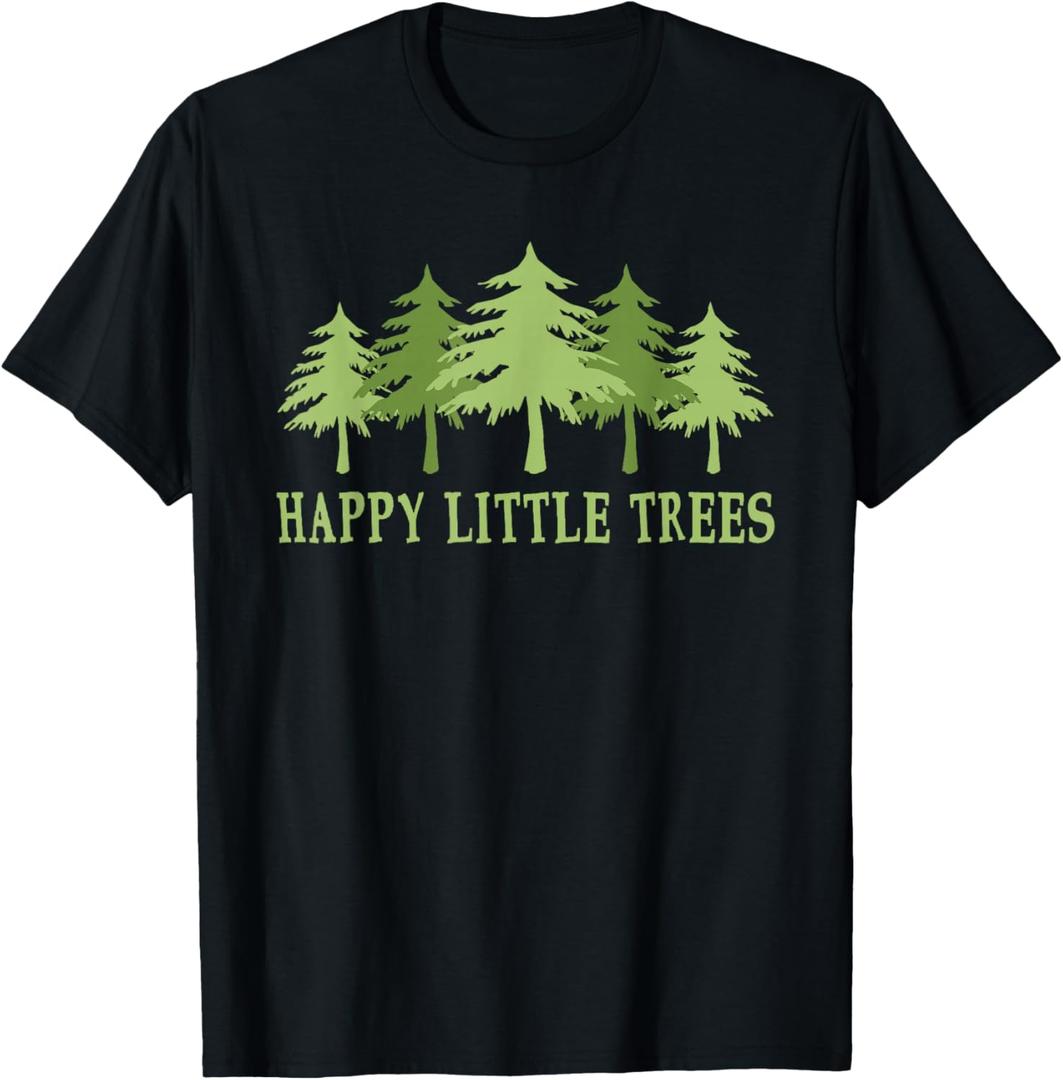 Funny Happy Little Trees T-Shirt Gifts Bob Style Camping T-Shirt XL