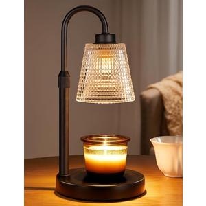 White Crystal Candle Warmer Lamp with Timer, Dimmable Candle Warmer for Jar Candles, Height Adjustable Wax Melts Warmer, Birthday Gifts for Women Mom, House Warming Gifts New Home Decor