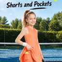 Handfrog Kids Girls Tennis Golf Dress Outfit Sleeveless Dress with Shorts Pockets 2 Piece Sport Athletic Sets Pink (Pink)